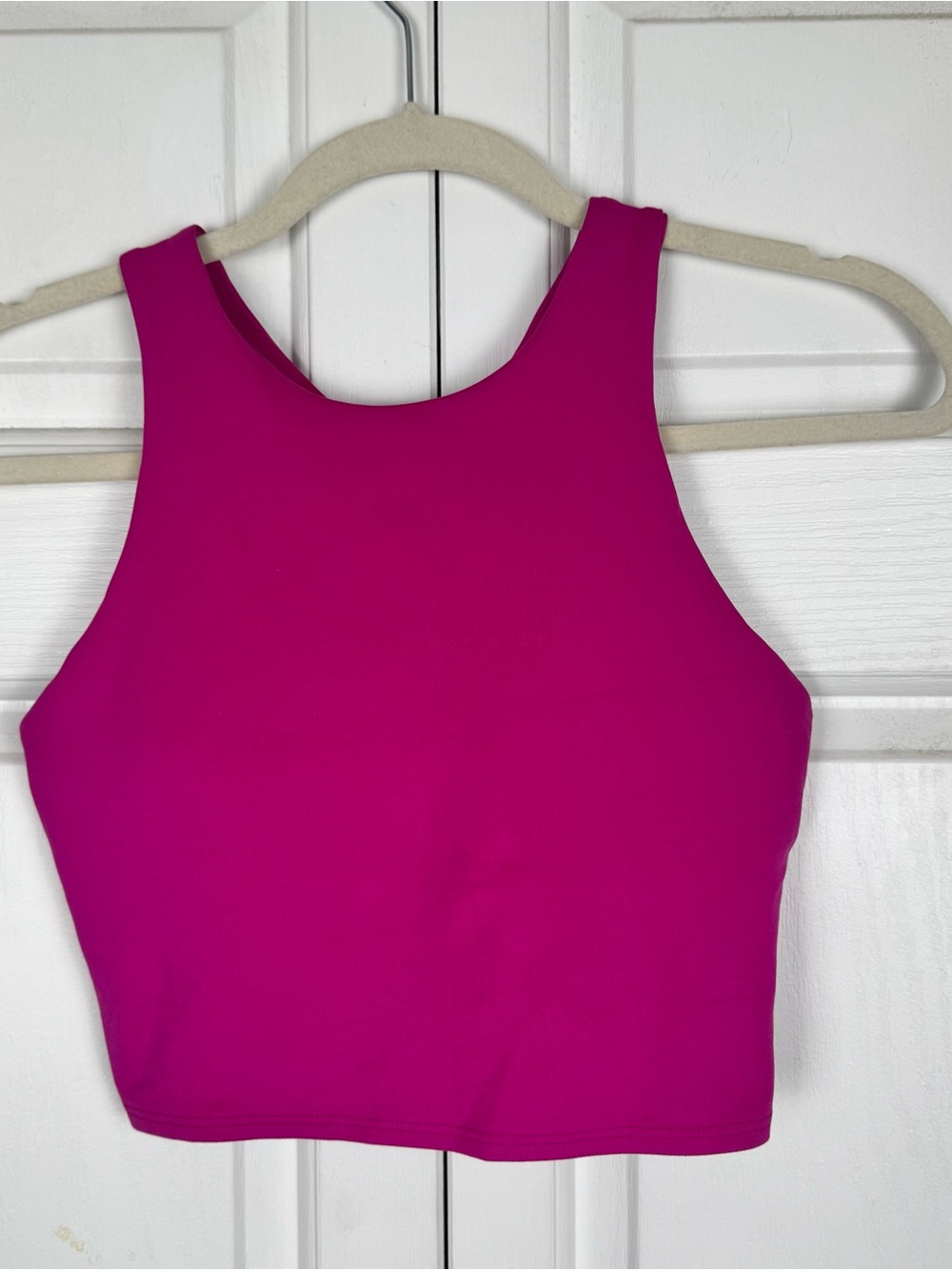 Athleta Magenta High-Neck Crop Top